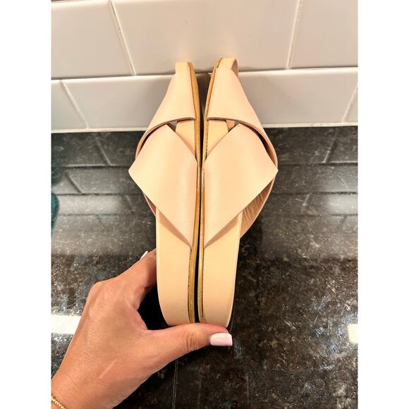 Everlane Women's The Form Crossover Leather Slide Sandals Summer Pink Size 6 - Picture 9 of 10